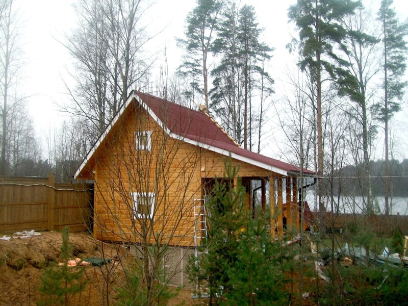 Дом каркасный 5х5м с террасой 3х3м, утепление 200 мм